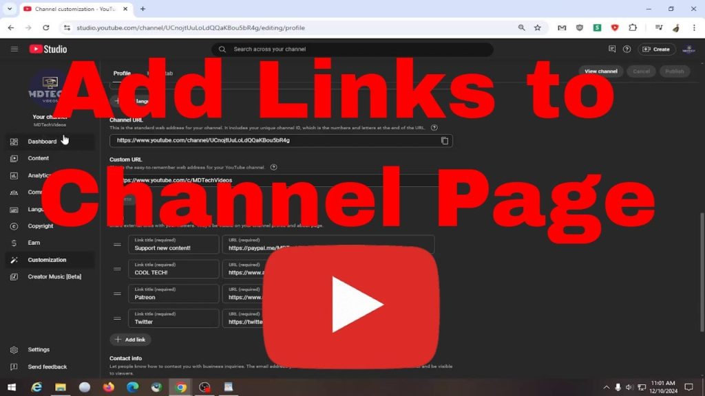 How to Add Links to Your YouTube Channel Page [Guide]