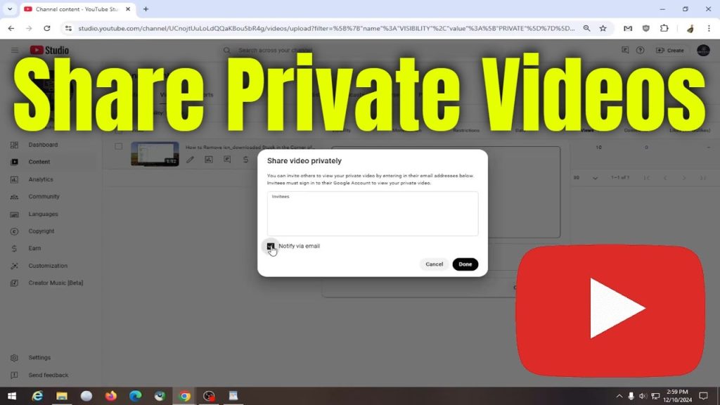 How To Share Private YouTube Videos – Full Guide