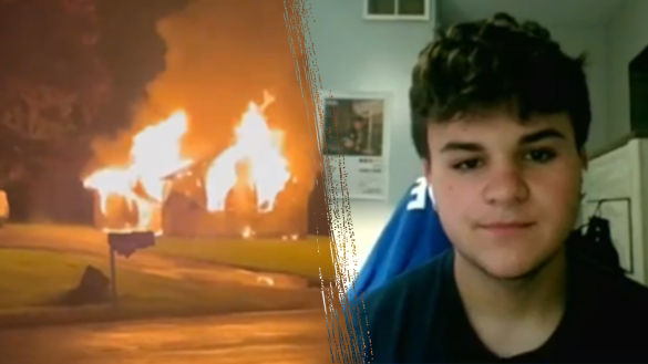 Viral video shows teens alerting sleeping family to garage fire in heroic rescue