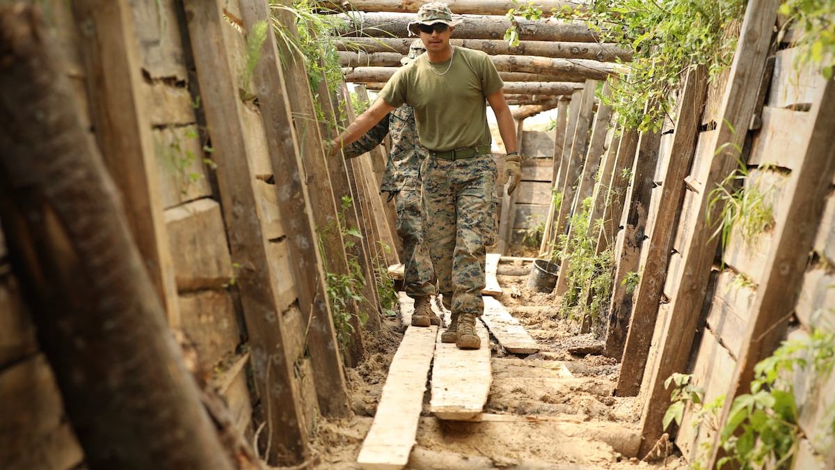 Marines and sailors combat drone threats by digging trenches