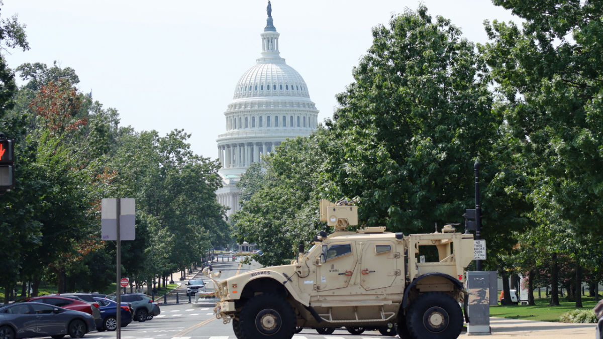 DC National Guard vehicle crashes into car on Capitol Hill Wednesday