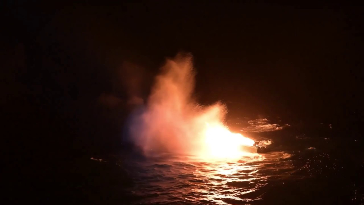 Coast Guard burns and sinks ‘drug boat’ after massive cocaine seizure