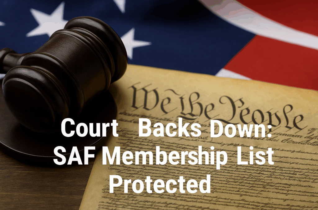 Court Backs Down: SAF Membership List Protected