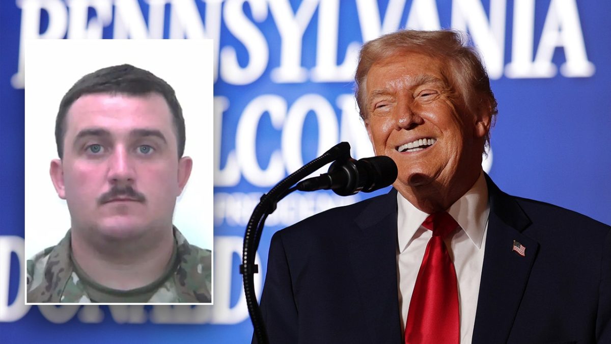 Trump gives update on wounded National Guard member Andrew Wolfe during speech