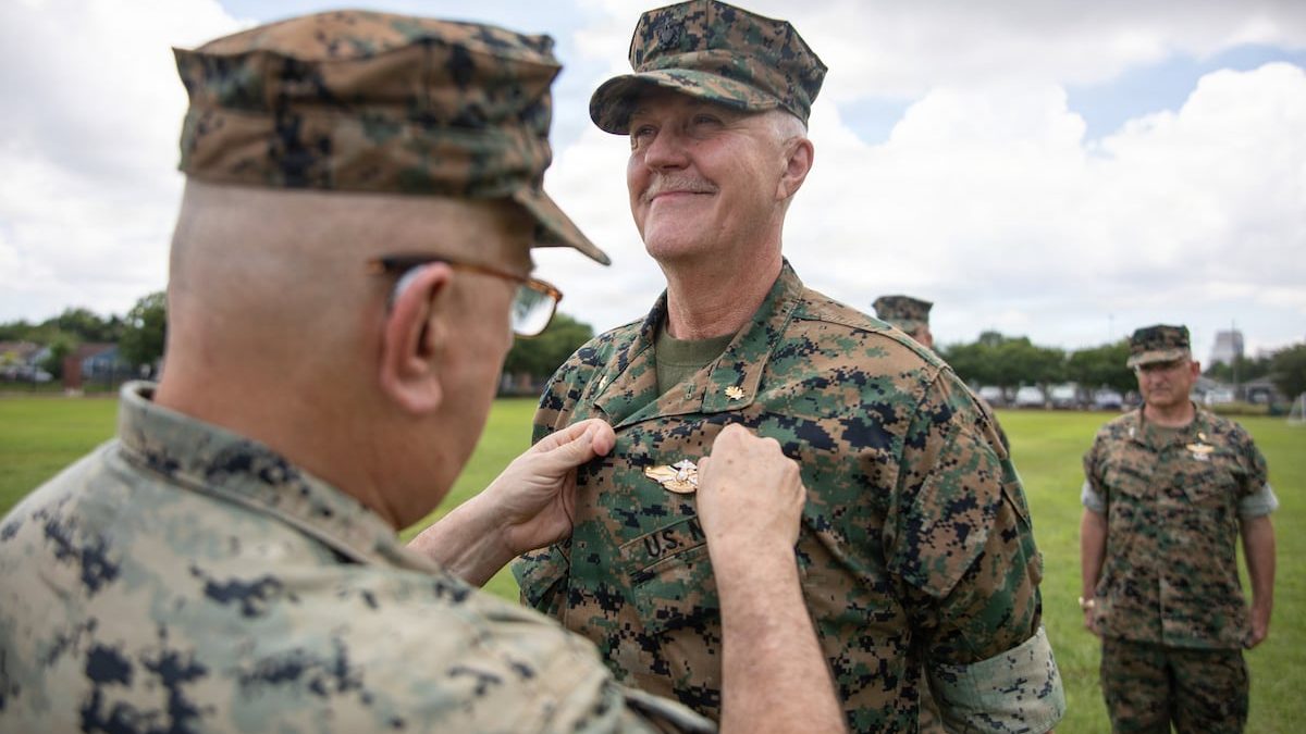 Navy officer, 67, becomes oldest on record to earn Fleet Marine Force pin
