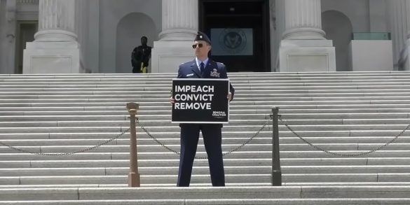 Air Force major restricted to DC base, under investigation after uniformed protest