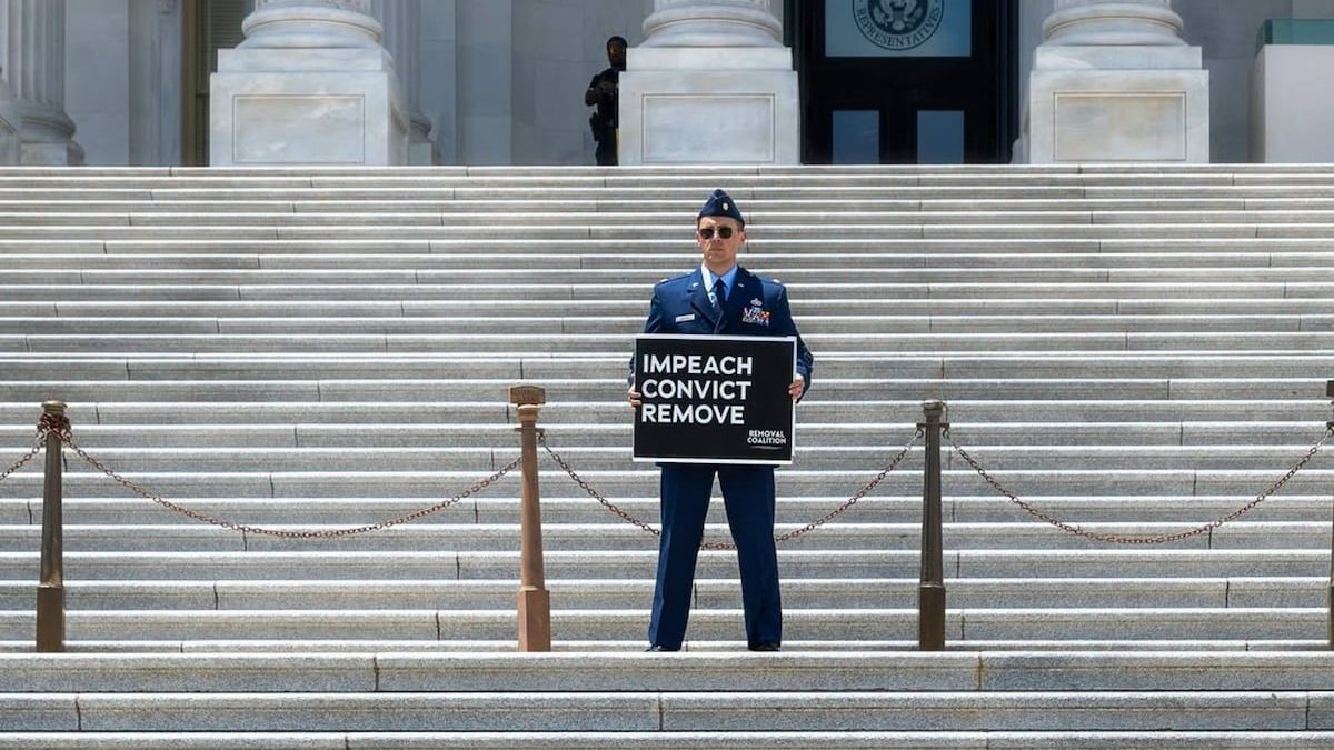 Active-duty Air Force officer who called for Trump impeachment faces three charges