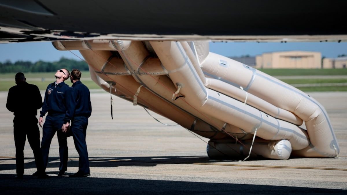 Trump departs DC on Qatar-gifted Air Force One after emergency slide accidentally deploys